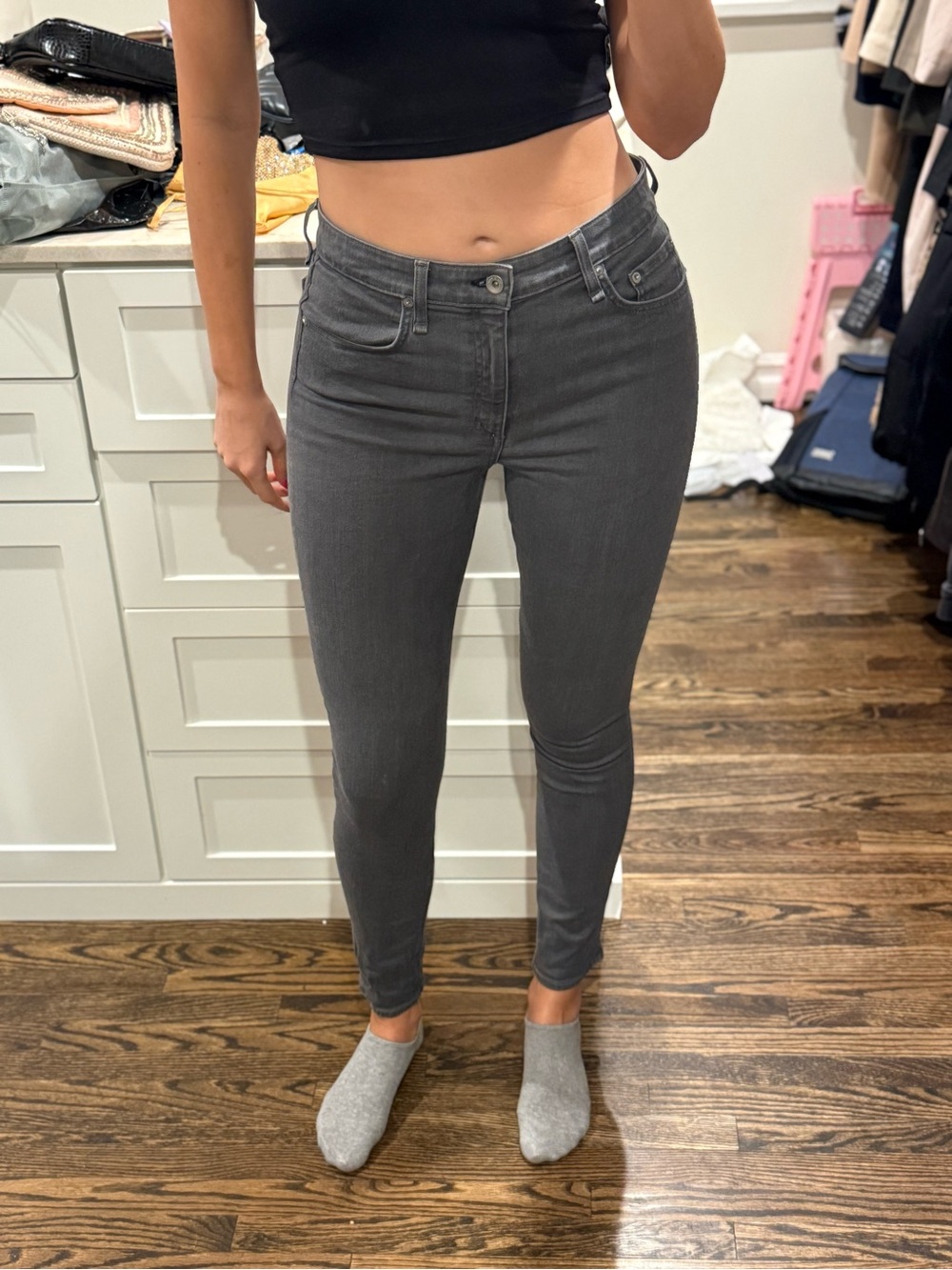 rag & bone Women's Charcoal Skinny Jeans